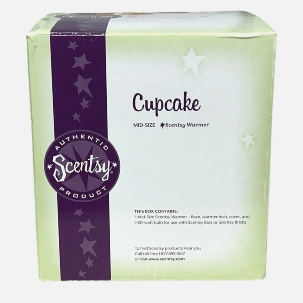 Scentsy Green and Pink Cupcake Accent Wax Holder Retired
